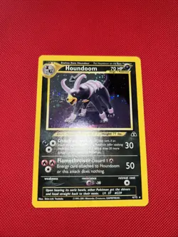 SWIRL Houndoom 4/75 Holo Rare Neo Discovery Pokemon Near Mint With Swirl By Foot - Image 2