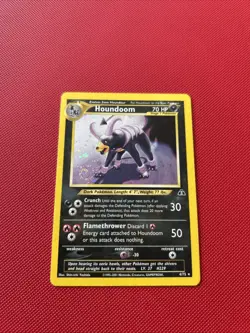 SWIRL Houndoom 4/75 Holo Rare Neo Discovery Pokemon Near Mint With Swirl By Foot - Image 4