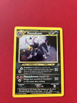 SWIRL Houndoom 4/75 Holo Rare Neo Discovery Pokemon Near Mint With Swirl By Foot - Image 5