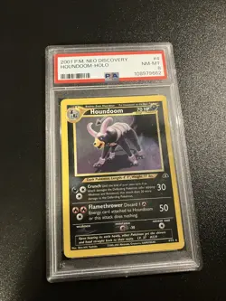 Pokemon Neo Discovery Houndoom Card 4/75 PSA 8 Near Mint Holo - Image 1