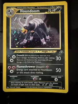 Pokemon TCG Houndoom Neo Discovery Holo Card 4/75 Rare - Image 1