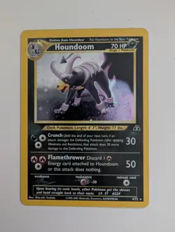 Pokemon TCG Houndoom Neo Discovery Holo Card 4/75 Light Play WOTC - Image 1