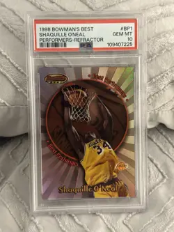 1998 Bowman’s Best Shaquille O’Neal Best Performers Refractor PSA 10 /200 BP1 - Image 4