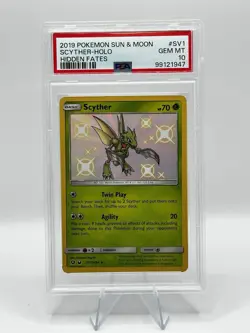 2019 Pokemon Sun & Moon Scyther Holo PSA 10 Hidden Fates SV1 - Image 1