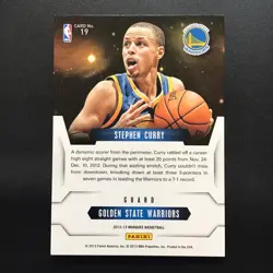 Panini Marquee Stars of the Night Stephen Curry #19 2012-13 Warriors NBA Card - Image 2