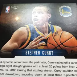 Panini Marquee Stars of the Night Stephen Curry #19 2012-13 Warriors NBA Card - Image 3