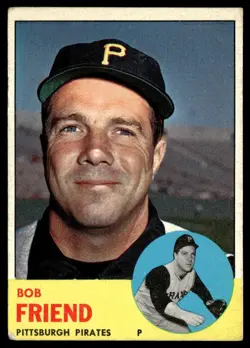 1963 Topps Baseball Card Bob Friend Pittsburgh Pirates #450 VG-EX - Image 1