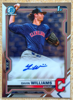 Gavin Williams 2021 1st Bowman Chrome AUTO Prospect AUTOGRAPH Guardians RC G5 - Image 1