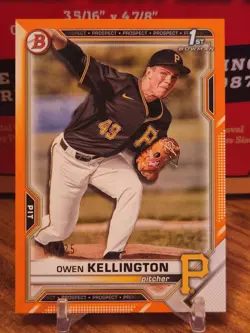 2021 Bowman Draft - Owen Kellington Orange Bowman 1st /25 Pirates - Image 1