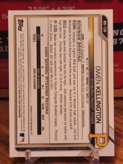 2021 Bowman Draft - Owen Kellington Orange Bowman 1st /25 Pirates - Image 2