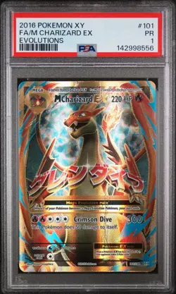 2016 POKEMON XY EVOLUTIONS #101 FULL ART/M CHARIZARD EX PSA 1 - Image 1
