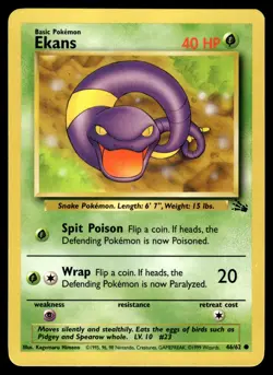 EKANS - 46/62 - FOSSIL SET WOTC UNLIMITED POKEMON 1999 - NM - Image 1