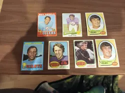 7 Card Lot FOOTBALL 1970 (2) 71(2) 76 (2) 75. TARKENTON GABRIEL PAGE BLANDA MORE - Image 1