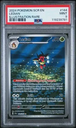 2024 Pokemon Stellar Crown - LEDIAN Illustration Rare #144 - PSA 9 - Image 1