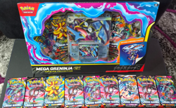 Mega Greninja EX Premium Collection Box + 9 Chaos Rising Booster Packs - Image 2