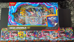 Mega Greninja EX Premium Collection Box + 9 Chaos Rising Booster Packs - Image 3