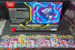 Mega Greninja EX Premium Collection Box + 9 Chaos Rising Booster Packs - Image 4