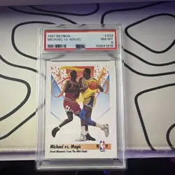 SkyBox 1991-92 Michael Jordan vs Magic Johnson #333 PSA 8 Graded Card - Image 1