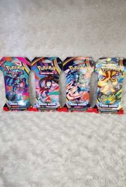 ART SET Lot of 4 ~ Pokemon TCG: Chaos Rising Sleeved Booster Pack Cards Mega ME - Image 1