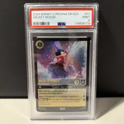 2024 DISNEY LORCANA EN D23 EXPO PROMO MICKEY MOUSE PLAYFUL SORCERER PSA 9 - Image 1