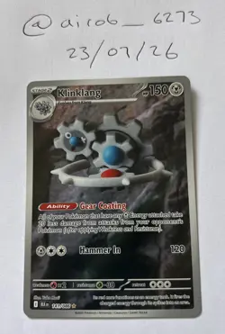 Pokemon Klinklang 141/086 TCG Illustration Rare Card Sv: Black Bolt English NM - Image 1