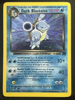 Dark Blastoise 3/82 Team Rocket Pokemon TCG Vintage Card NM - Image 1