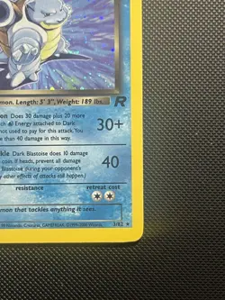 Dark Blastoise 3/82 Team Rocket Pokemon TCG Vintage Card NM - Image 5