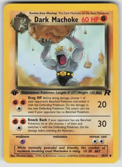 Dark Machoke 40/82 Uncommon Team Rocket Pokemon 1st Edition Near Mint - Image 1