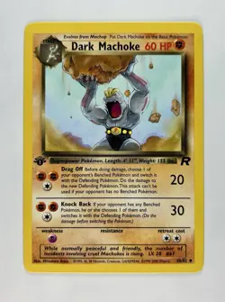 Dark Machoke 2000 Pokemon Team Rocket 1st Edition Uncommon #40/82 * Near Mint - Image 1