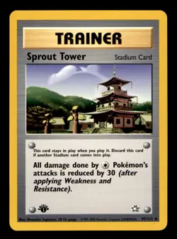 Sprout Tower 97/111 Uncommon Neo Genesis Pokemon 1st Edition Near Mint - Image 1