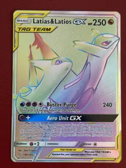 Pokemon TCG - Latias & Latios GX (Secret) 190/181 Sm-Team Up Holo (NM) - Image 1