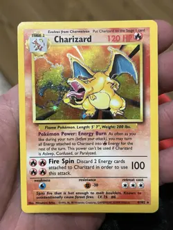 Pokemon TCG Charizard Base Set Holo Unlimited Rare Card 4/102 - Image 1