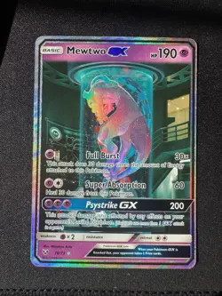 NM! Mewtwo GX (78/73) Shining Legends Secret Rare Holo Pokemon Card! Mewtube! - Image 1