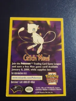 1999 CATCH MEW PROMO INSERT WOTC POKEMON LEAGUE CARD - Image 1