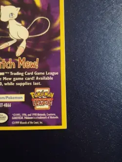 1999 CATCH MEW PROMO INSERT WOTC POKEMON LEAGUE CARD - Image 3