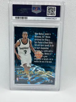 1996-97 SkyBox E-X2000 Stephon Marbury Star Date 2000 #10 RC PSA 8 NM-MT - Image 2
