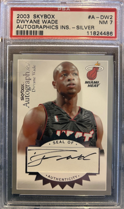 Dwayne Wade 2003 Skybox Autographics Ins. - Silver #A DW2 LE 109/150 PSA NM 7 - Image 1