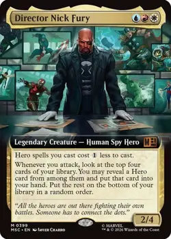 MTG Commander: Marvel Super Heroes Director Nick Fury x1 Extended Mythic Art NM - Image 1