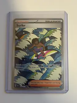 Pokemon TCG Surfer 293/217 Hyper Rare Full Art Holo Stellar Crown - Image 1
