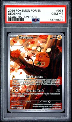 Pokemon TCG Dedenne Me03 Perfect Order 093/088 Illustration Rare Holo PSA 10 - Image 1