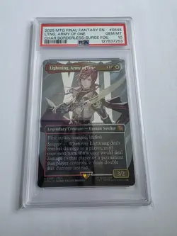 Lightning, Army Of One Borderless Surge Foil PSA 10 Final Fantasy MTG - Image 1