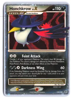 Honchkrow LV.X 132/132 Holo LV.X Rare Secret Wonders Pokemon - Image 1