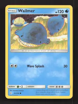Wailmer 45/236 Common Cosmic Eclipse Pokemon Near Mint - Image 1