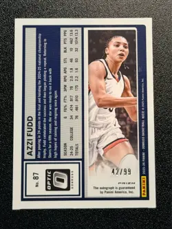 2025-26 Donruss Optic Azzi Fudd Rated Prospect Auto Silver Holo 42/99 #87 RC - Image 2