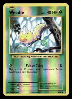 Weedle 5/108 Reverse Holo Common Evolutions Pokemon Card - Image 2