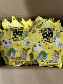 56 Sealed Packs Of Pokemon Striking Popping Candy 24 Karat Gold Stickers - Image 1