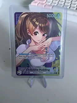 One Piece TCG CCG Charlotte Pudding Alt Art Leader Op 08 - Image 1