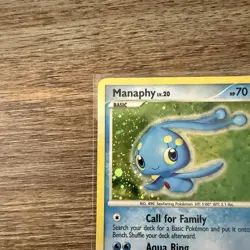 Pokemon TCG Manaphy 9/130 Diamond and Pearl Holo Rare Holo 70HP English - Image 3