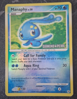 Pokemon TCG Manaphy 9/130 Diamond and Pearl Stamped Reverse Holo - Image 1