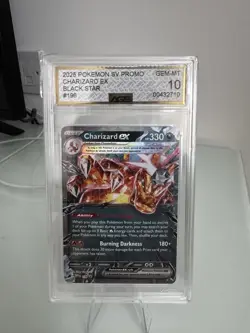 Pokemon TCG Charizard EX SVP 196 Black Star Promo 2025 Tera Holo Card - AGS 10 - Image 1